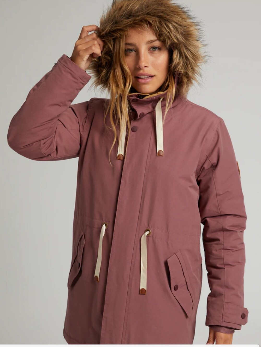Burton Women's Saxton Parka Faux Fur Hood Medium Ski Snowboard Outdoor Luxury